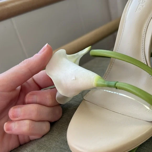 Cult Gaia Cassidy Heels Calla Lily Floral Statement Stiletto Sandal 37.5 - Picture 12 of 12